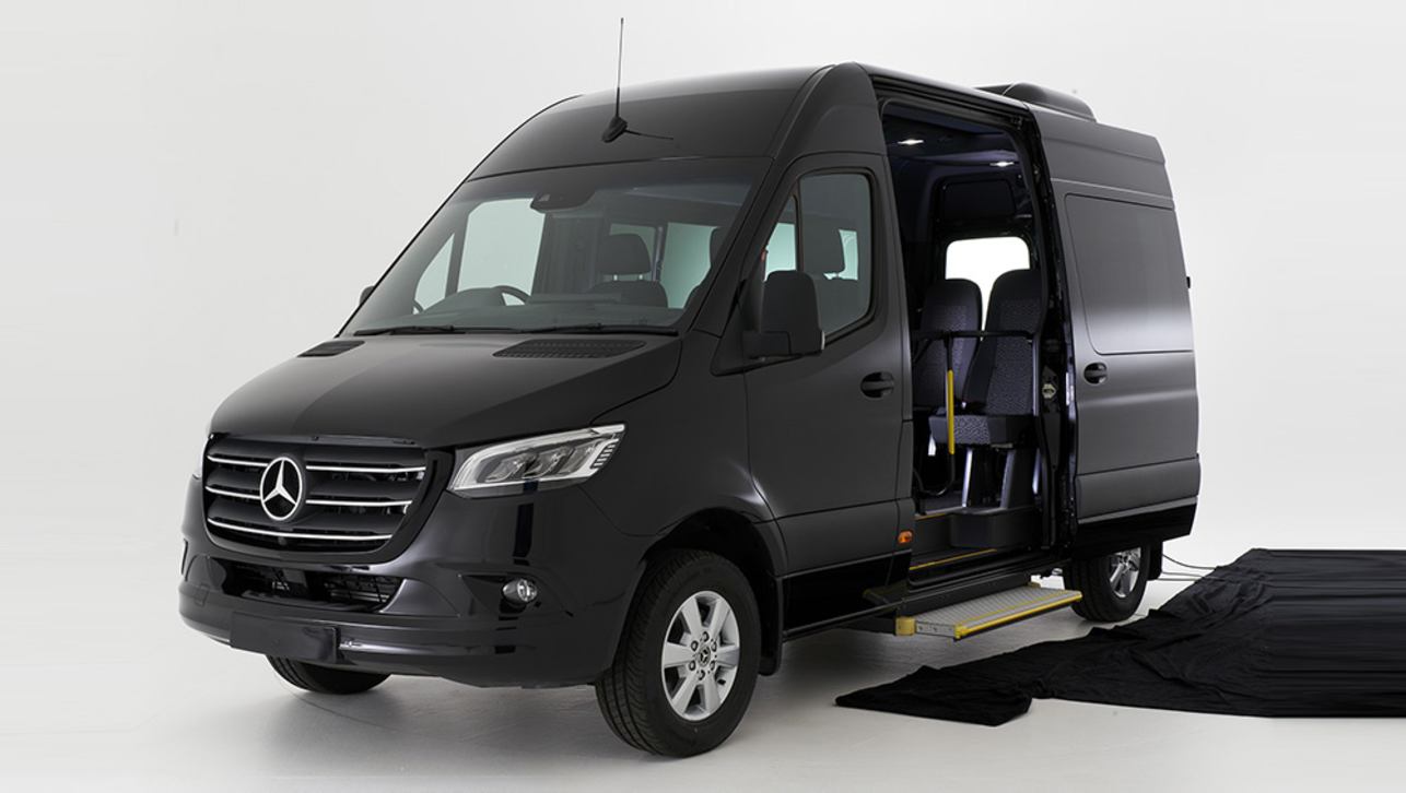 The Mercedes-Benz Sprinter Transfer Minibus starts at $72,3790 before on-roads and tops out at $87,926.